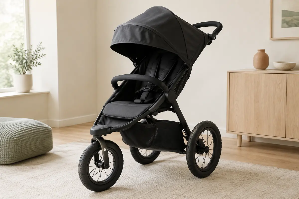Poussette Hauck Runner 2 à trois roues pneumatiques, avec guidon réglable et siège inclinable