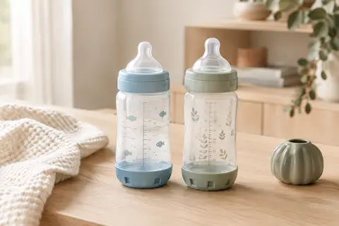 Deux biberons MAM Easy Start de 260 ml avec tétines souples et bases aérées