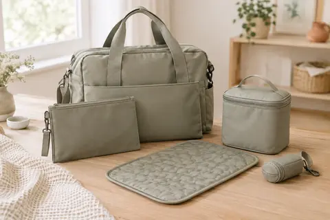 Sac à langer Béaba avec pochette amovible, tapis à langer matelassé et accessoires de sortie